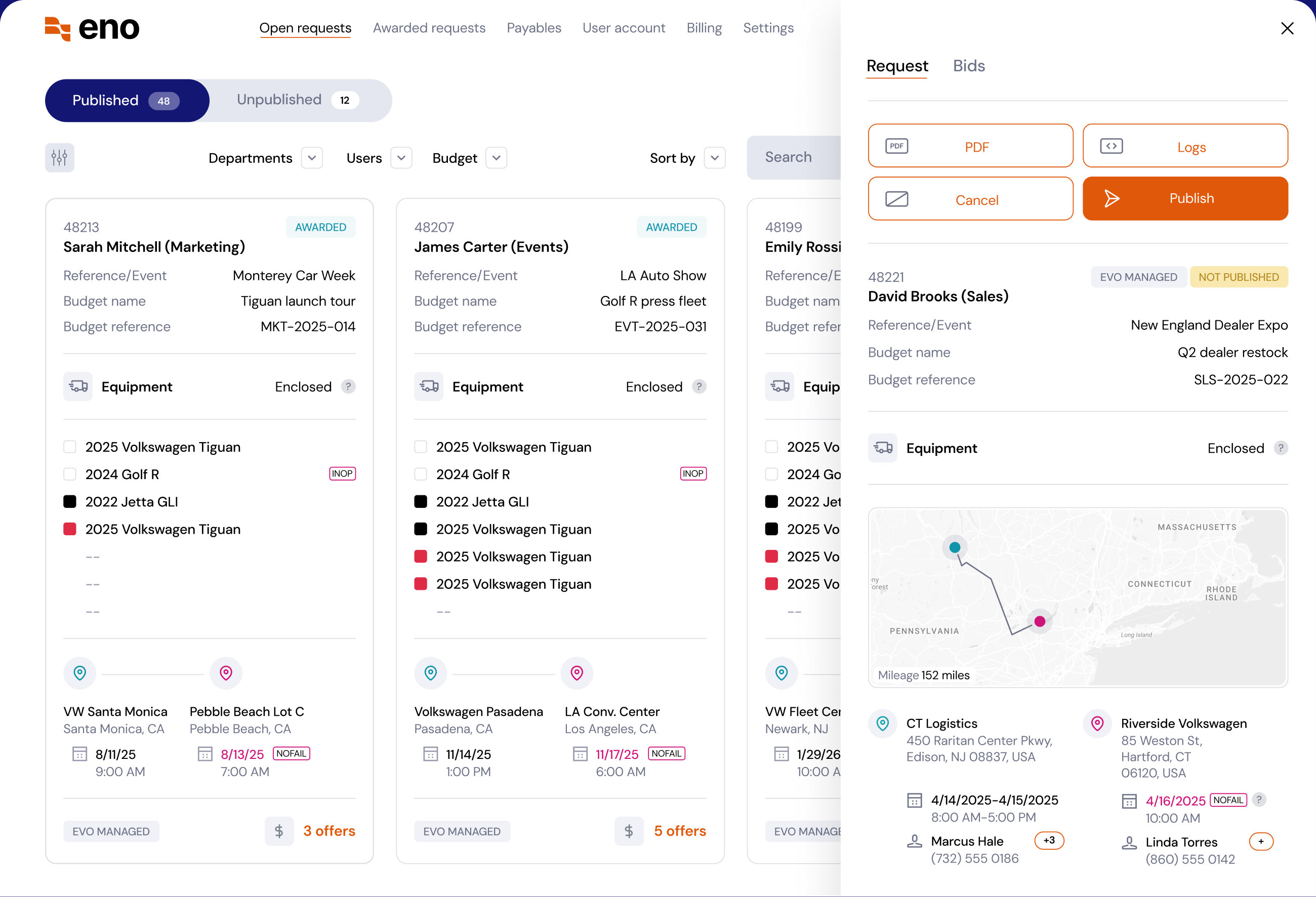 ENO — app screens