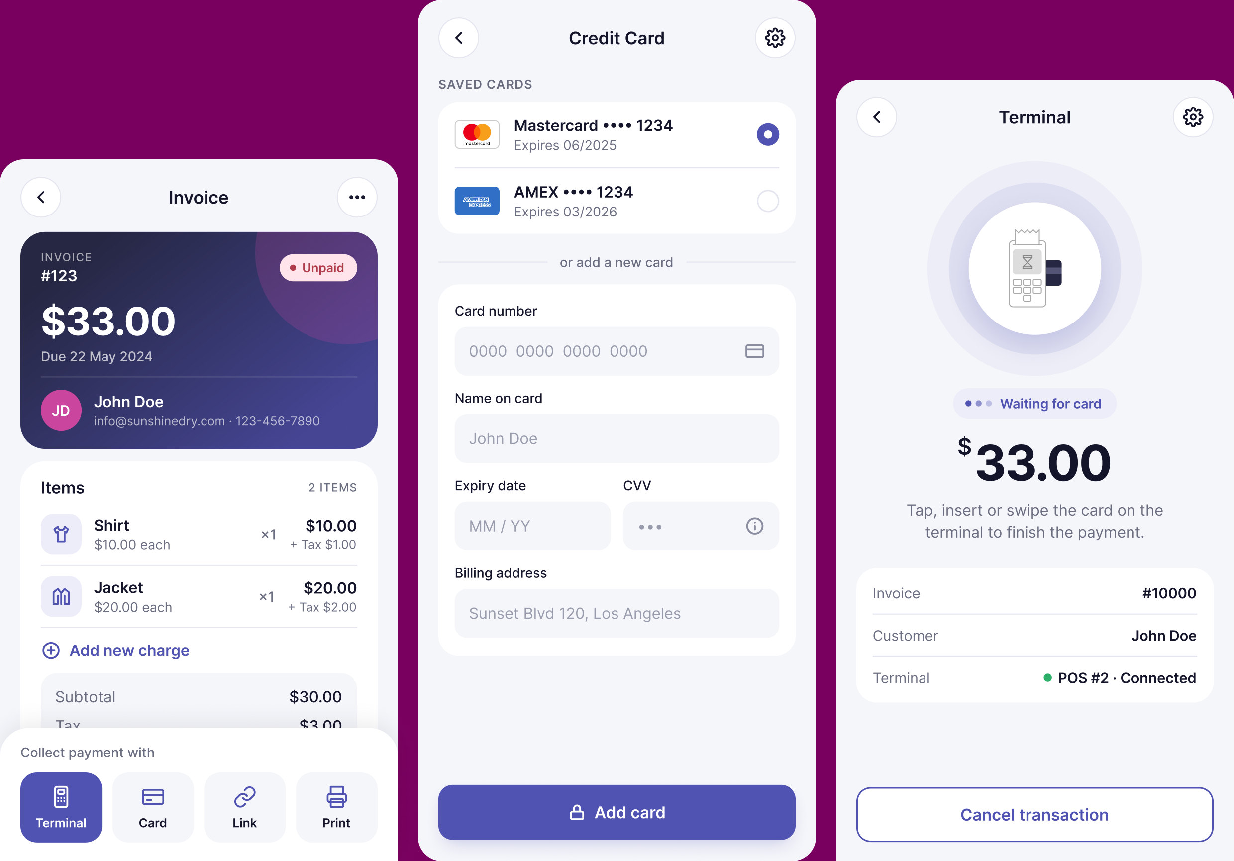 ProPay — app screens