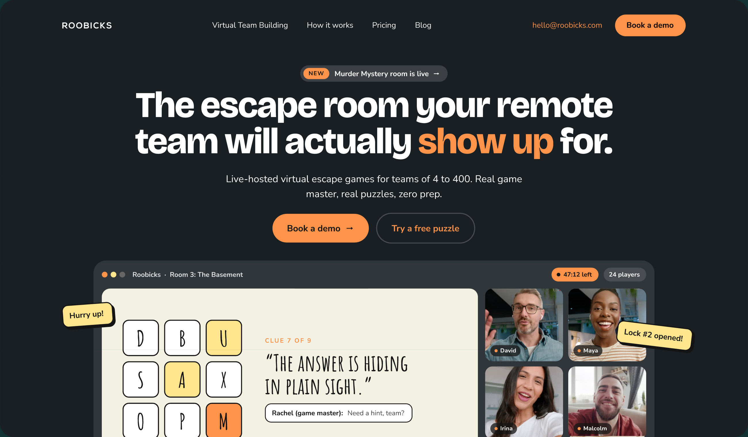 Roobicks — app screens