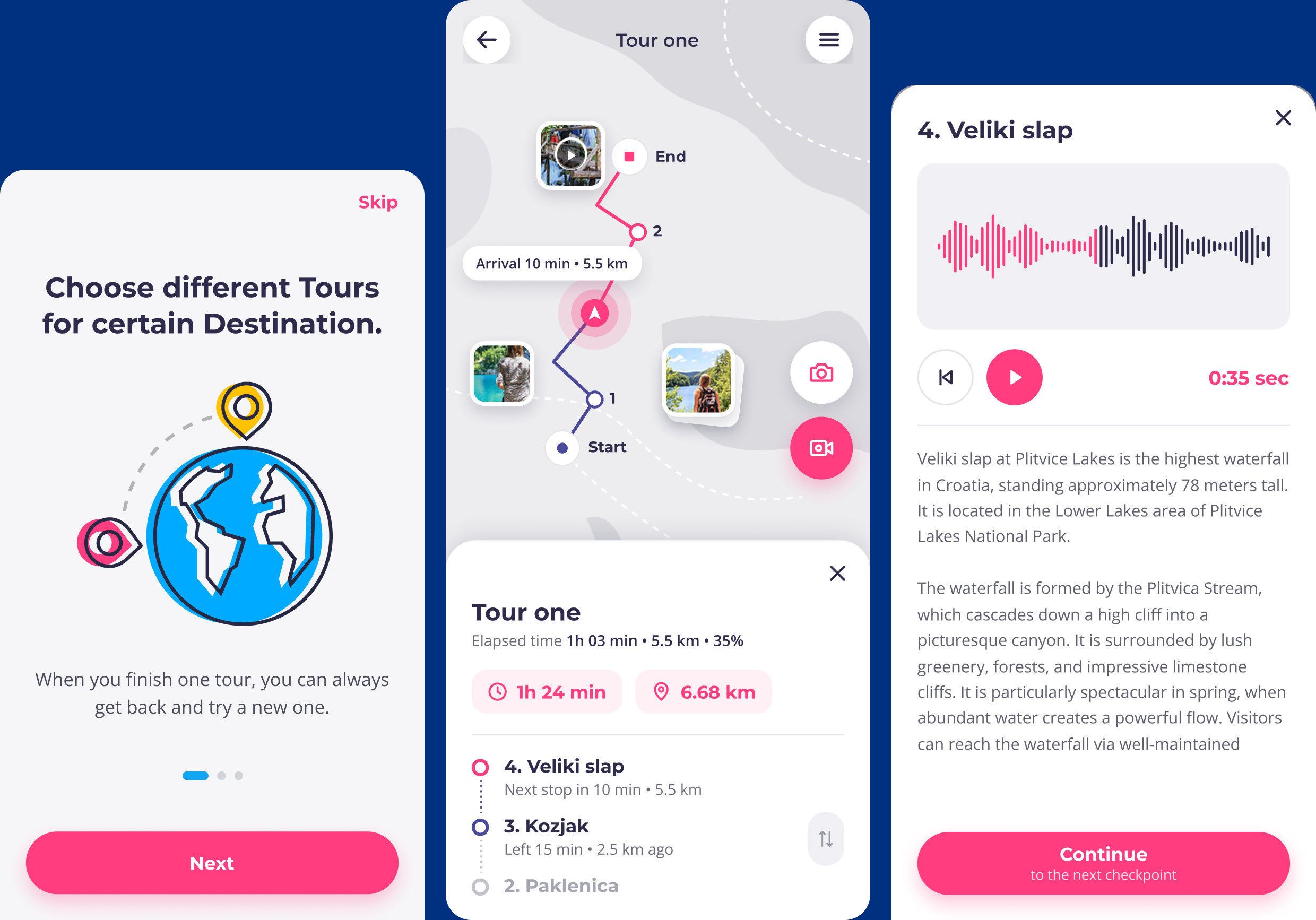 Traveler Genie — app screens