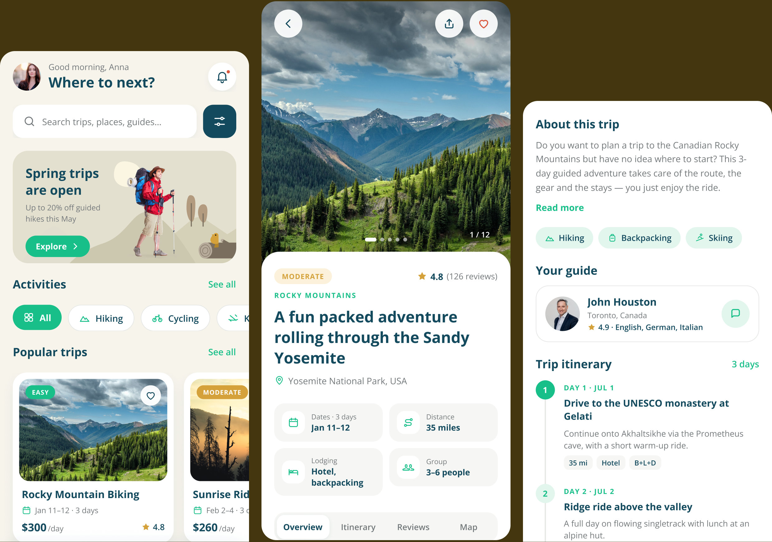 Xplore Wilderness — app screens